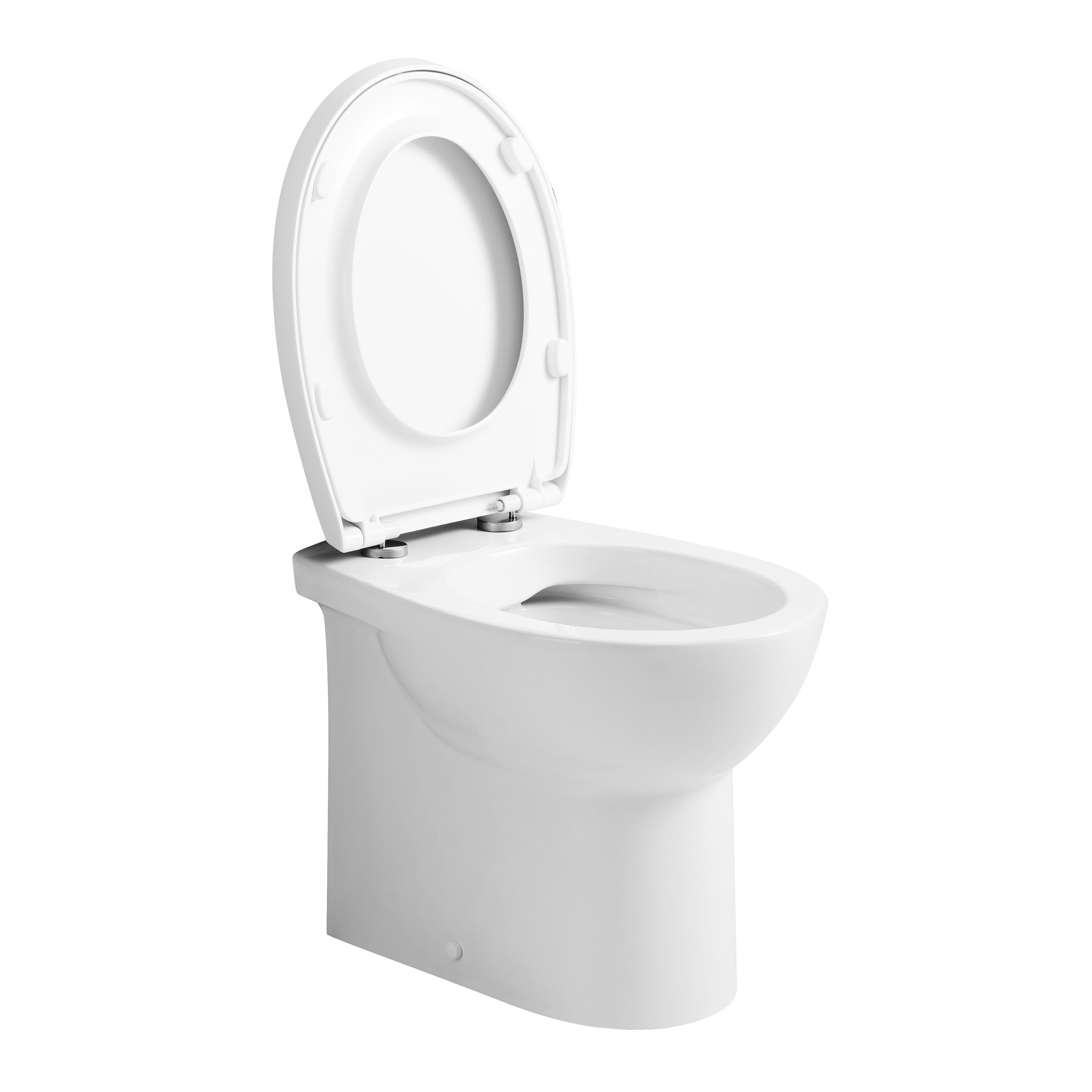 Basics Rimless Back to Wall Toilet with Soft Close Seat - White