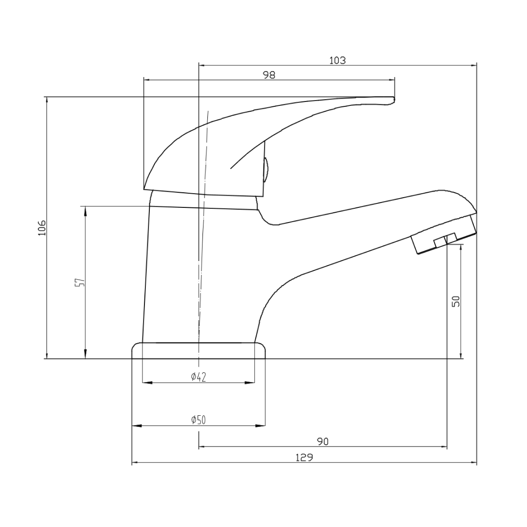 Eco Mono Basin Mixer Tap with Push Button Waste - Chrome