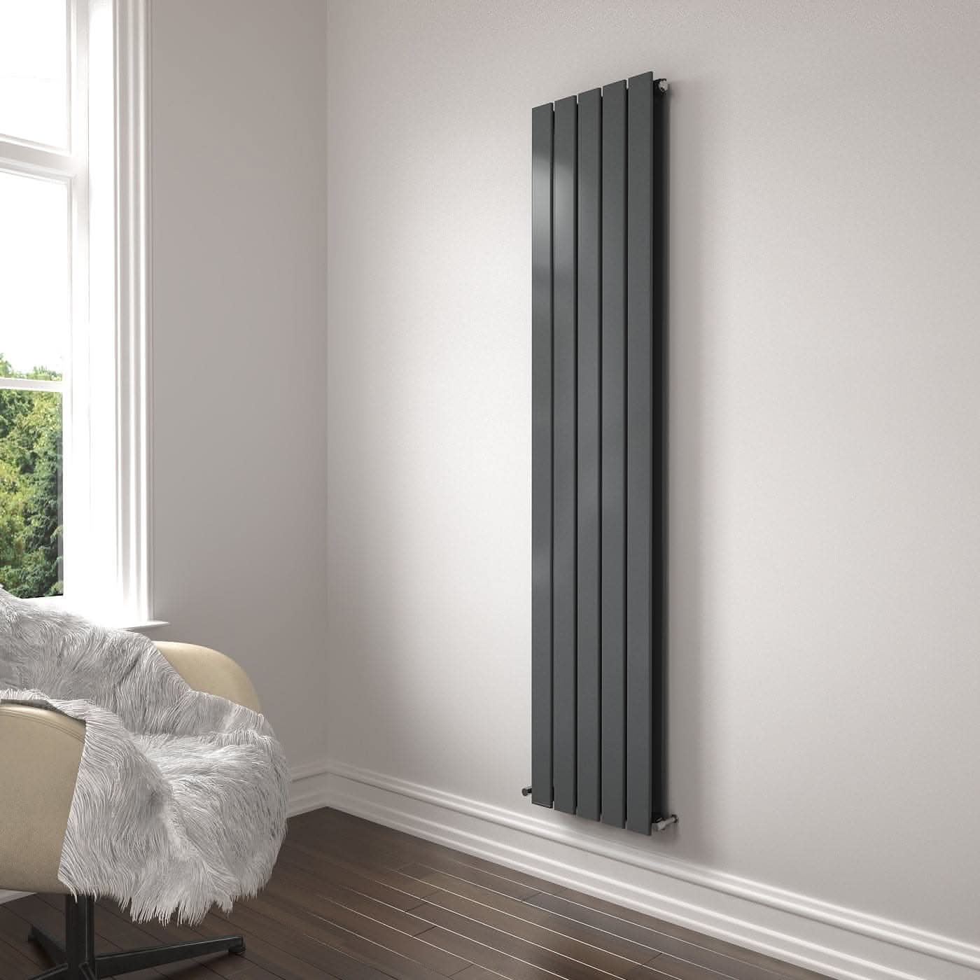 iBathUK Apex Vertical Double Slim Flat Panel Radiator, Designer Radiator, Vertical Radiators