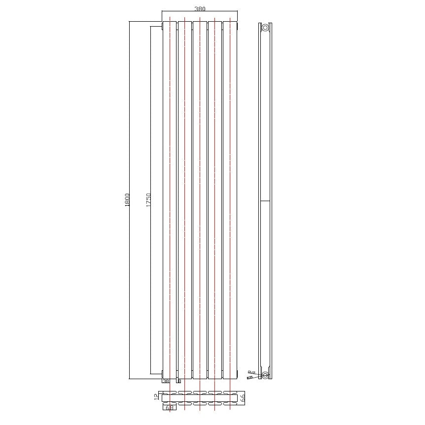 Belgravia Vertical Double Slim Flat Panel Radiator