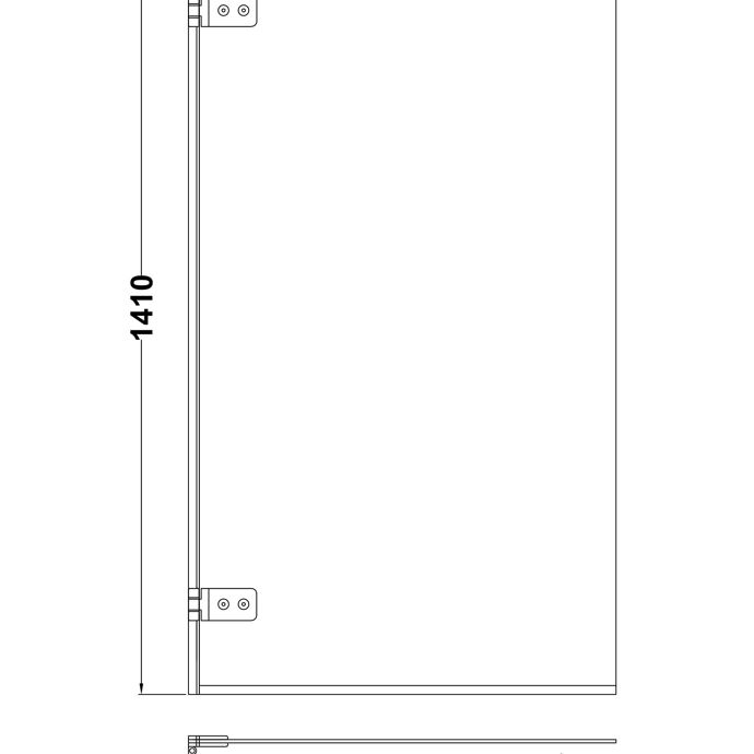 Ella 5mm Square Glass Bath Screen - 1410mm x 782mm - Chrome