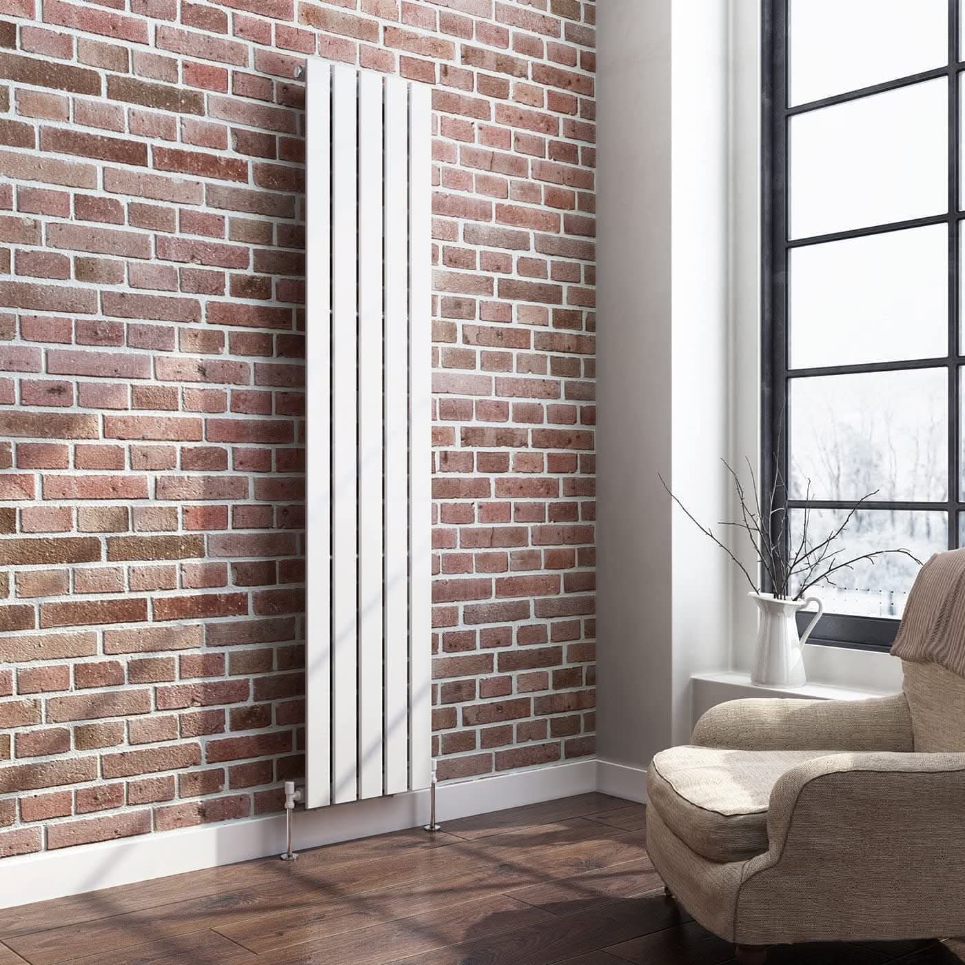 iBathUK Apex Vertical Single Slim Flat Panel Radiator, Designer Radiators, Slim Radiator