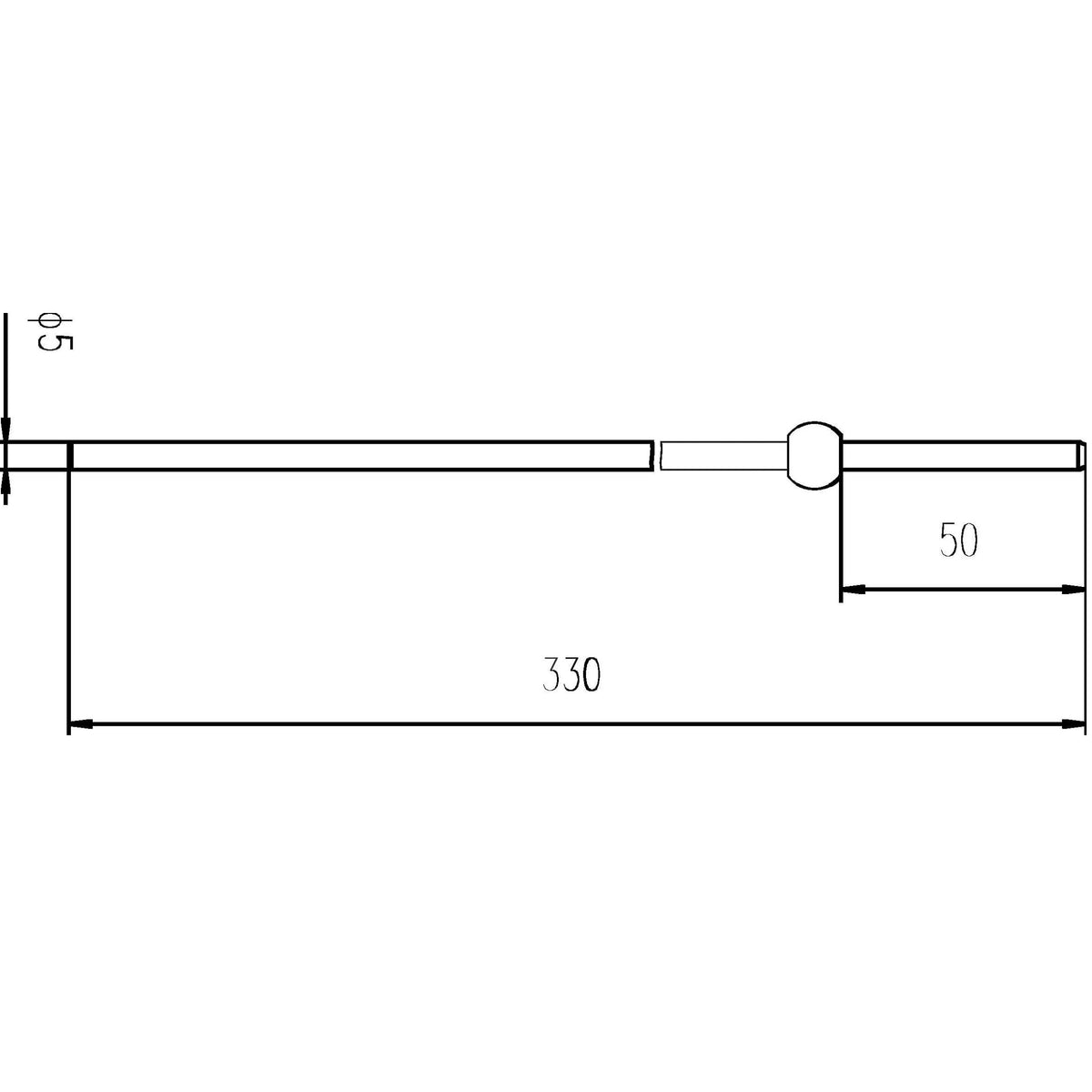 Forest Extended Horizontal Rod For Pop Up Waste - Chrome