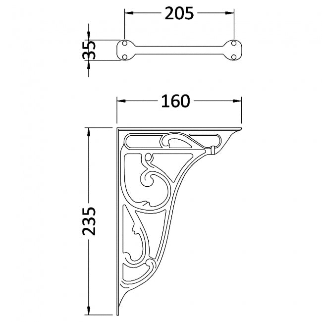Siera Traditional Cistern Brackets Pair