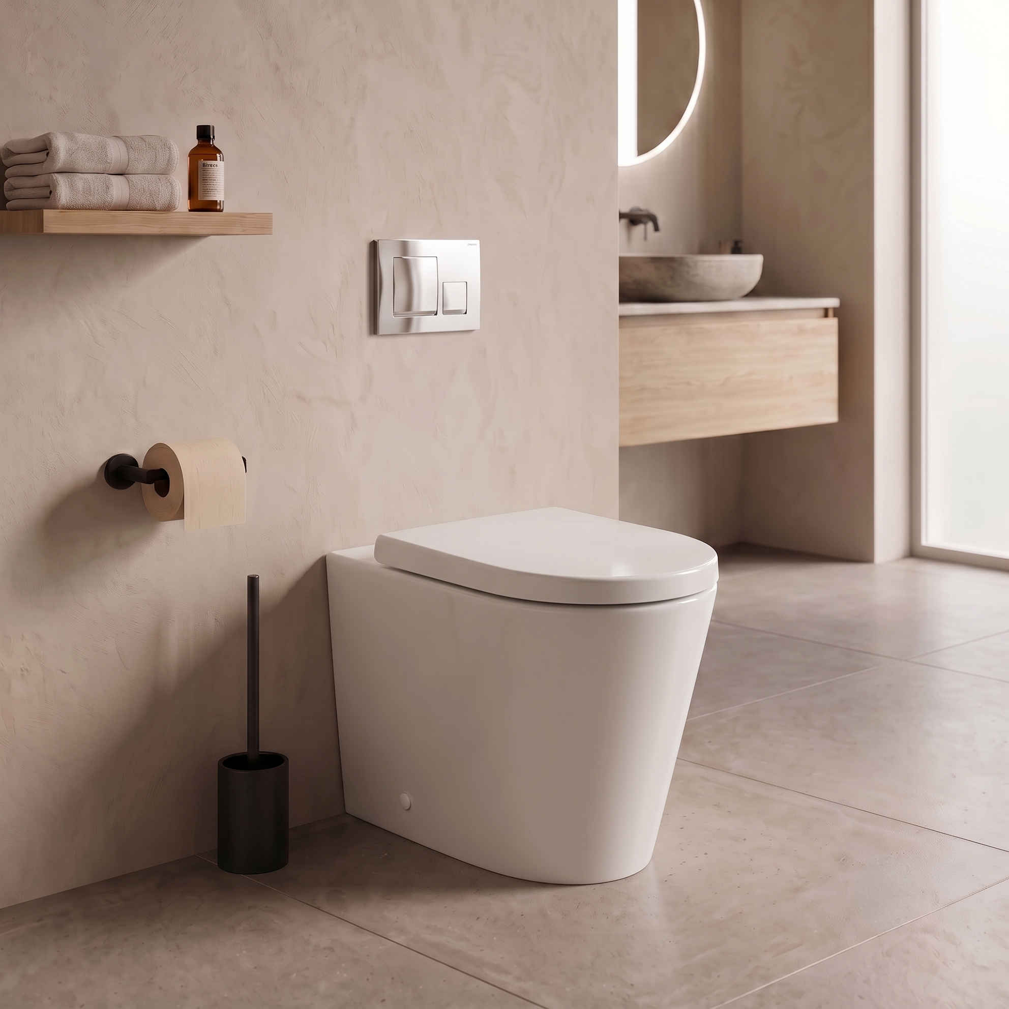 Fidenza Rimless Back to Wall Toilet with Soft Close Seat - White
