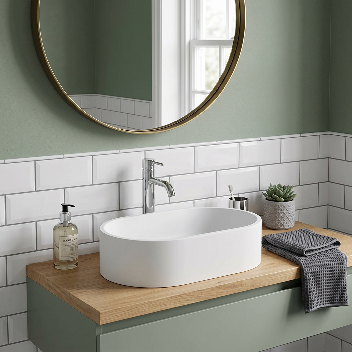 Serenity Oval Sit-On Countertop Basin - 565mm Wide