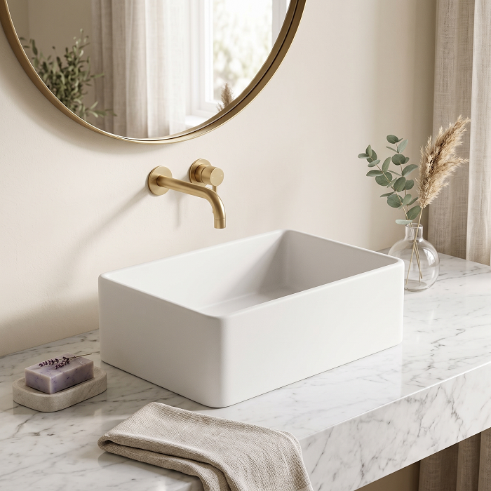 Serenity Rectangular Cloakroom Countertop Basin - 365mm Wide