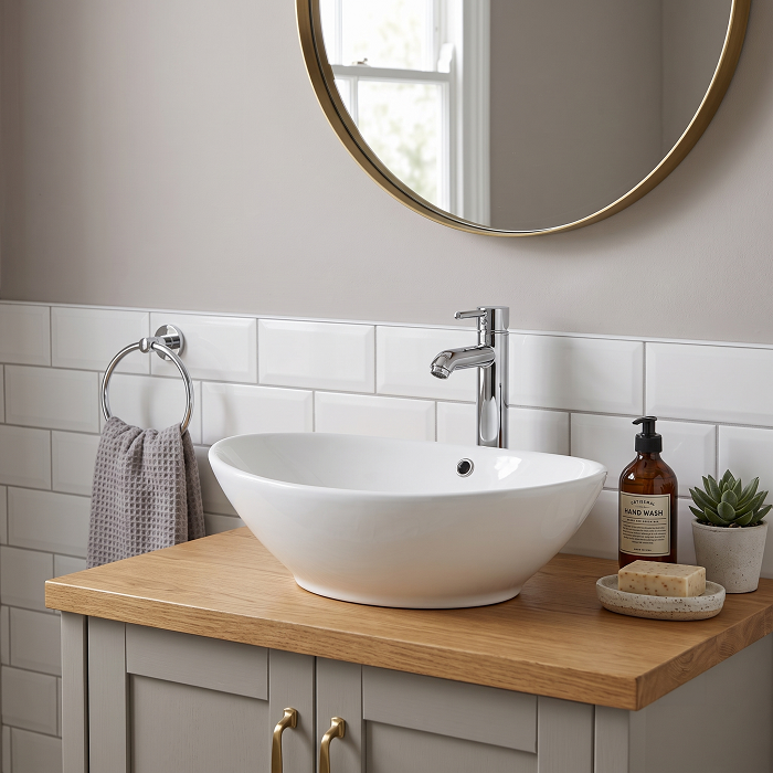 Serenity Oval Countertop Basin - 588mm Wide - White