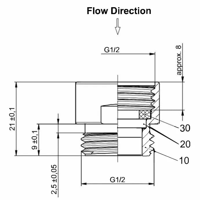 Rio Eco-Flow Regulator For Shower Hose - Chrome