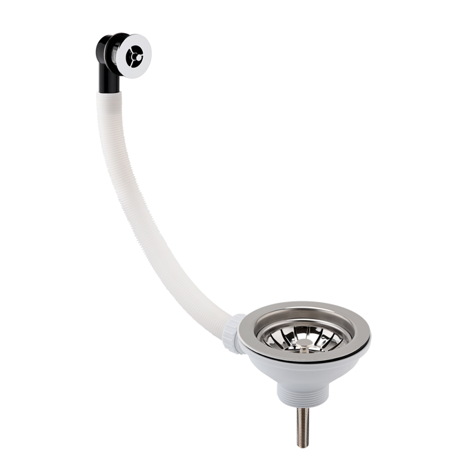 Rene Fireclay Sink Pull Out Basket Strainer Waste with Overflow - 90mm