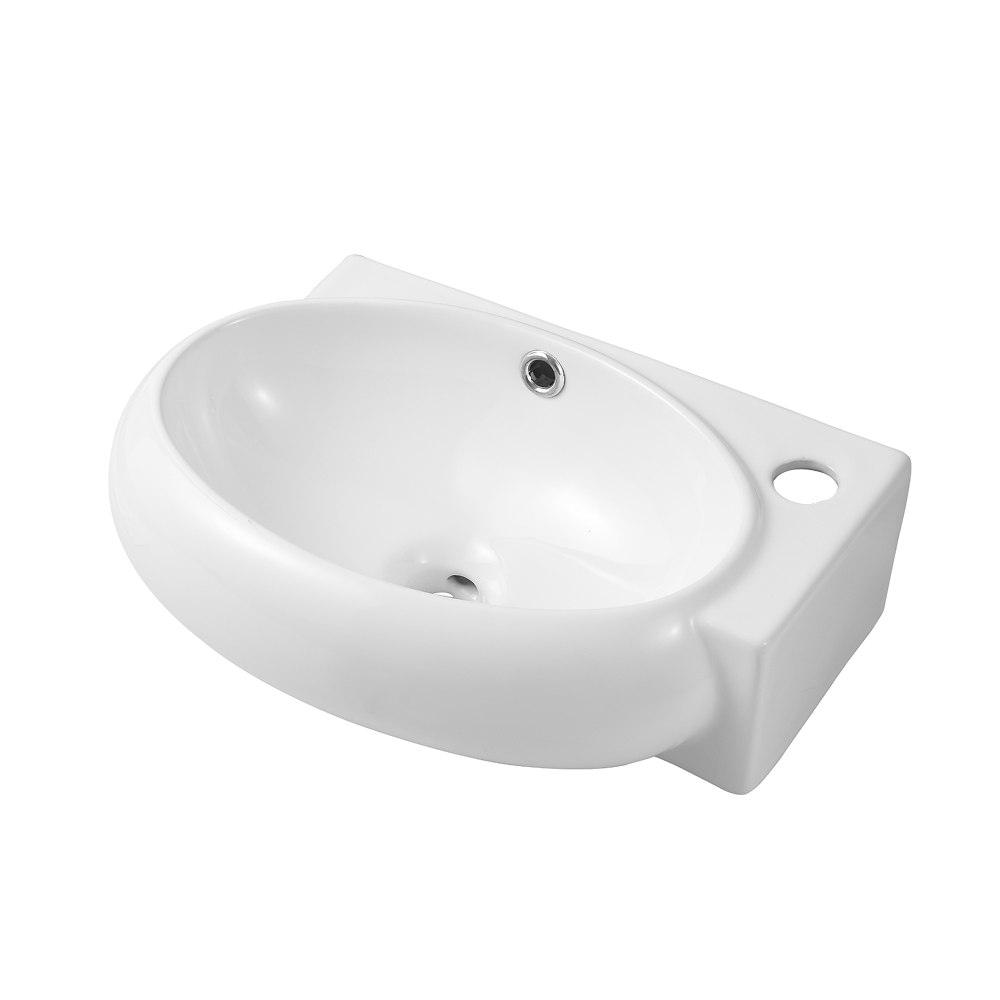 Nio Oval Wall Hung Basin - 430mm Wide - 1 TH - White