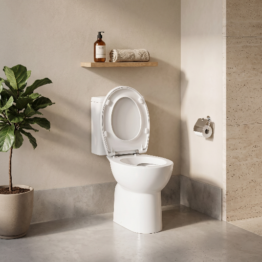 Oasis Rimless Comfort Height Close Coupled Toilet With Cistern & Soft Close Seat - White