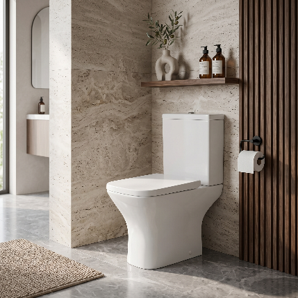 Venice Close Coupled Toilet with Cistern & Soft Close Seat - White