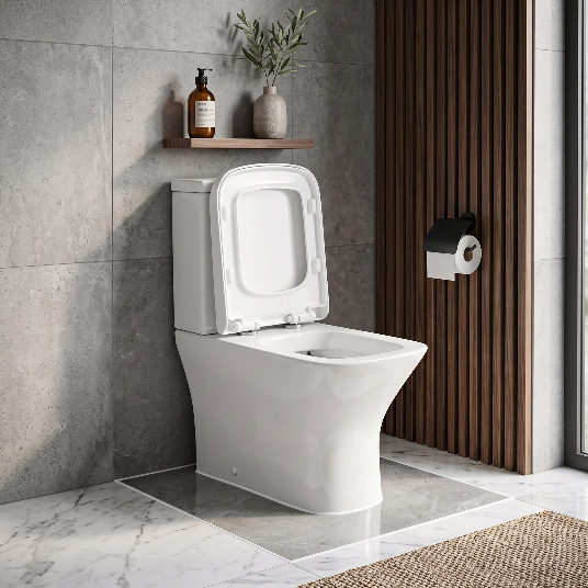 Venice Fully Shrouded Close Coupled Toilet with Cistern & Soft Close Seat - White