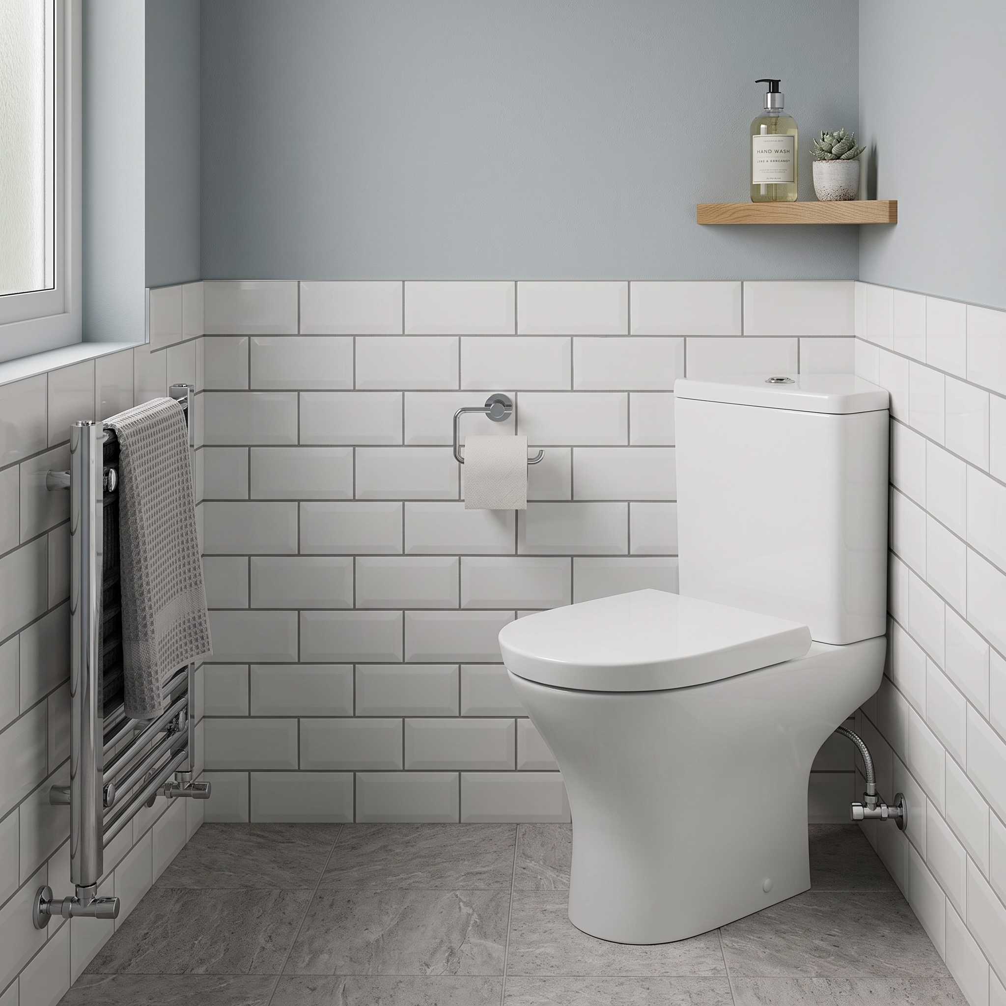 Palma Corner Close Coupled Toilet with Cistern & Soft Close Seat - White