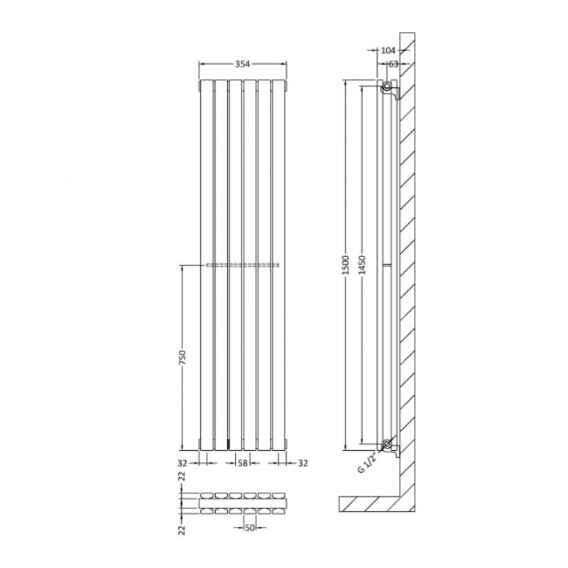 Aston Double Panel Vertical Designer Radiator
