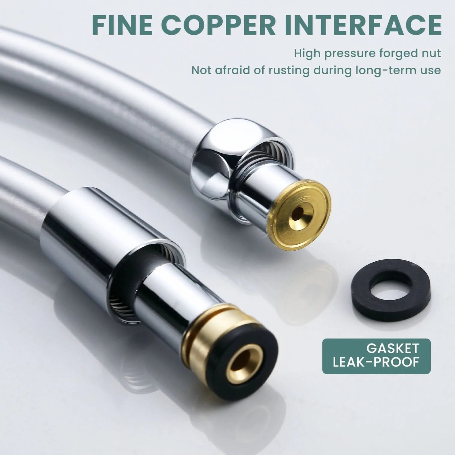 VeeBath Hyva Bath Shower Hose PVC Replacement Pipe - Silver