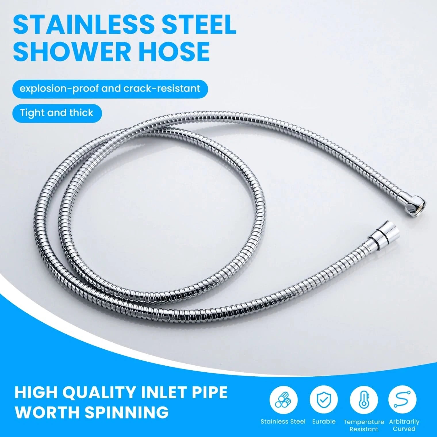 VeeBath Flexira Bath Shower Hose - Chrome