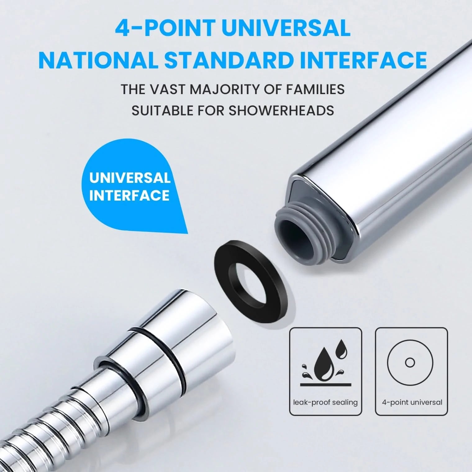 VeeBath Flexira Bath Shower Hose - Chrome