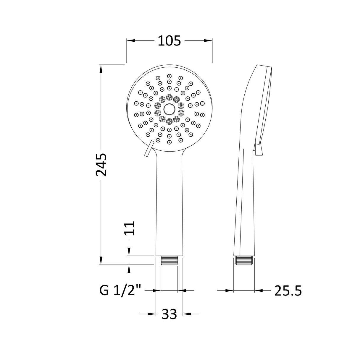 Hype Water Saving Multifunction Shower Handset Kit - Chrome