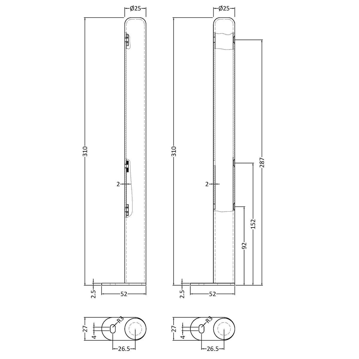 Colosseum Floor Mounted Legs - Gloss White
