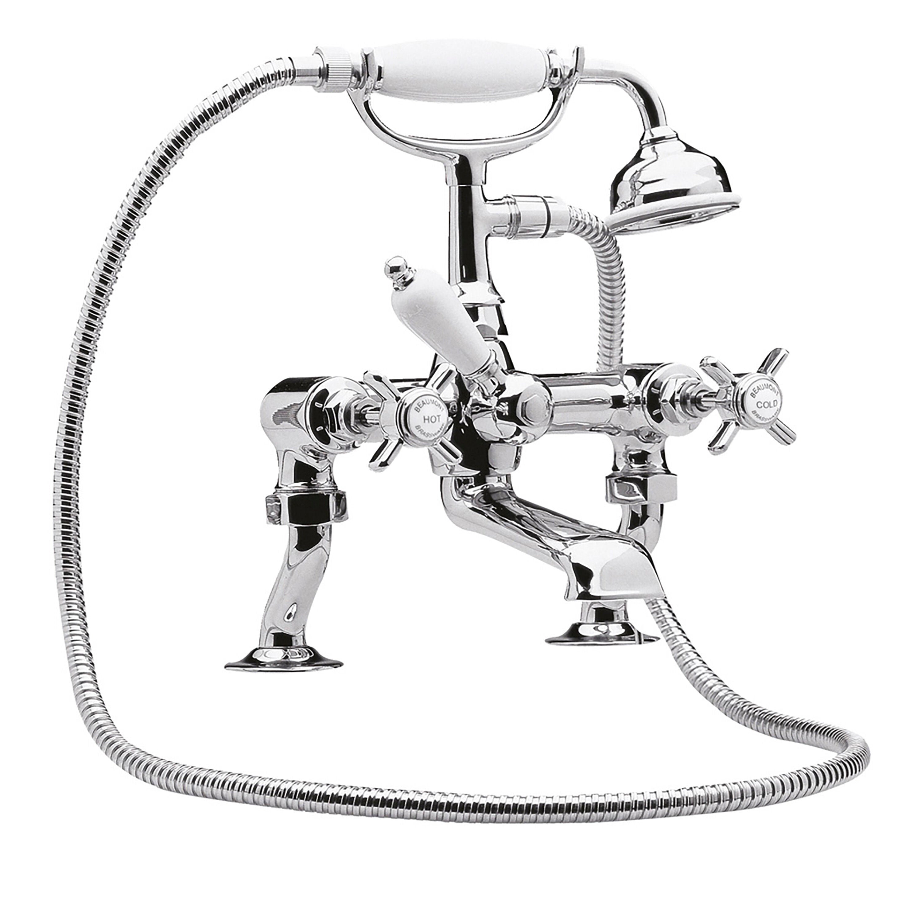 Chatsworth Luxury Cranked Bath Shower Mixer Tap - Chrome