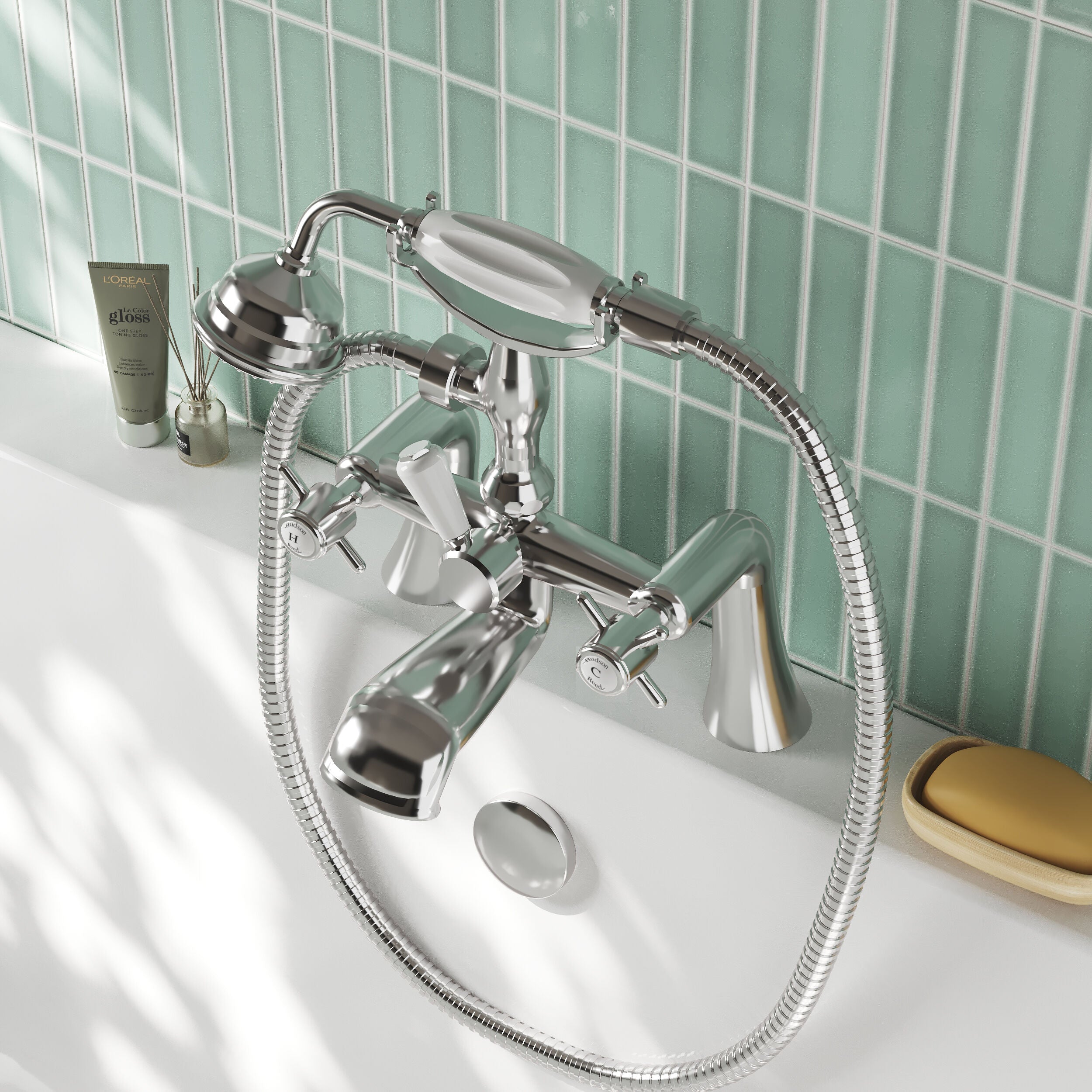 Chatsworth Deck Mounted Bath Shower Mixer Tap - Chrome