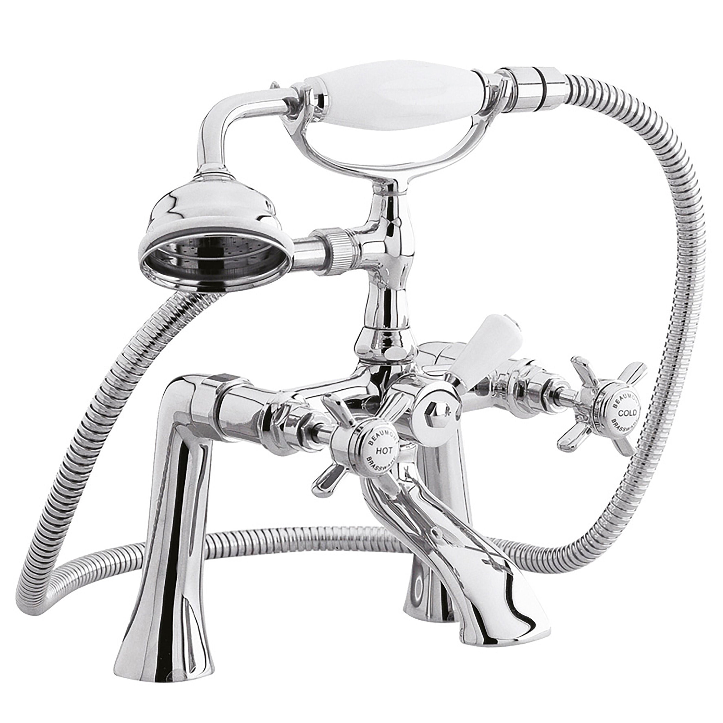Chatsworth Deck Mounted Bath Shower Mixer Tap - Chrome