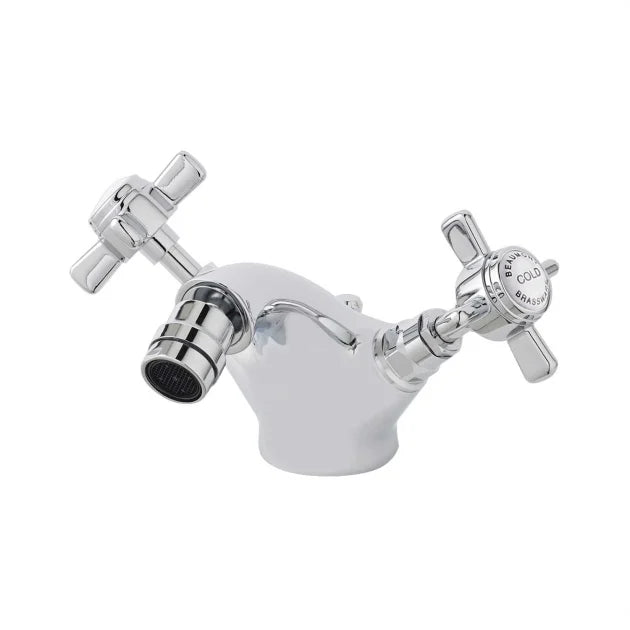 Chatsworth Luxury Mono Dual Handle Bidet Mixer Tap With Waste - Chrome