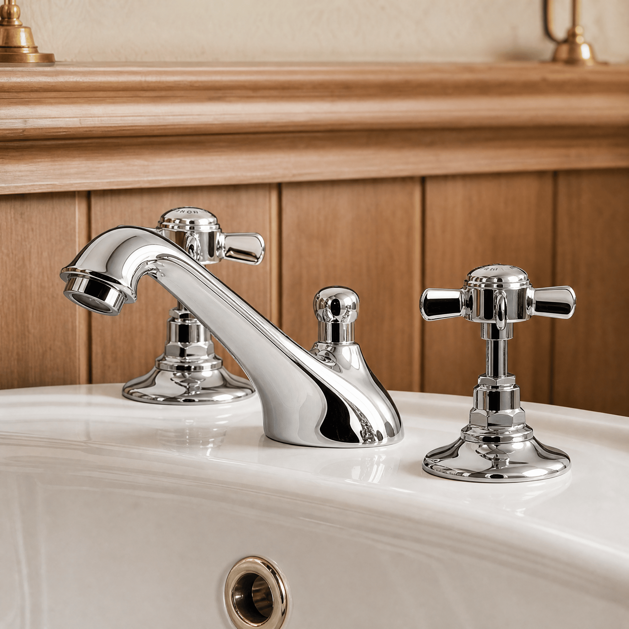 Chatsworth 3 Hole Basin Mixer Tap With Pop Up Waste - Chrome