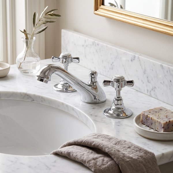 Chatsworth 3 Hole Basin Mixer Tap With Pop Up Waste - Chrome