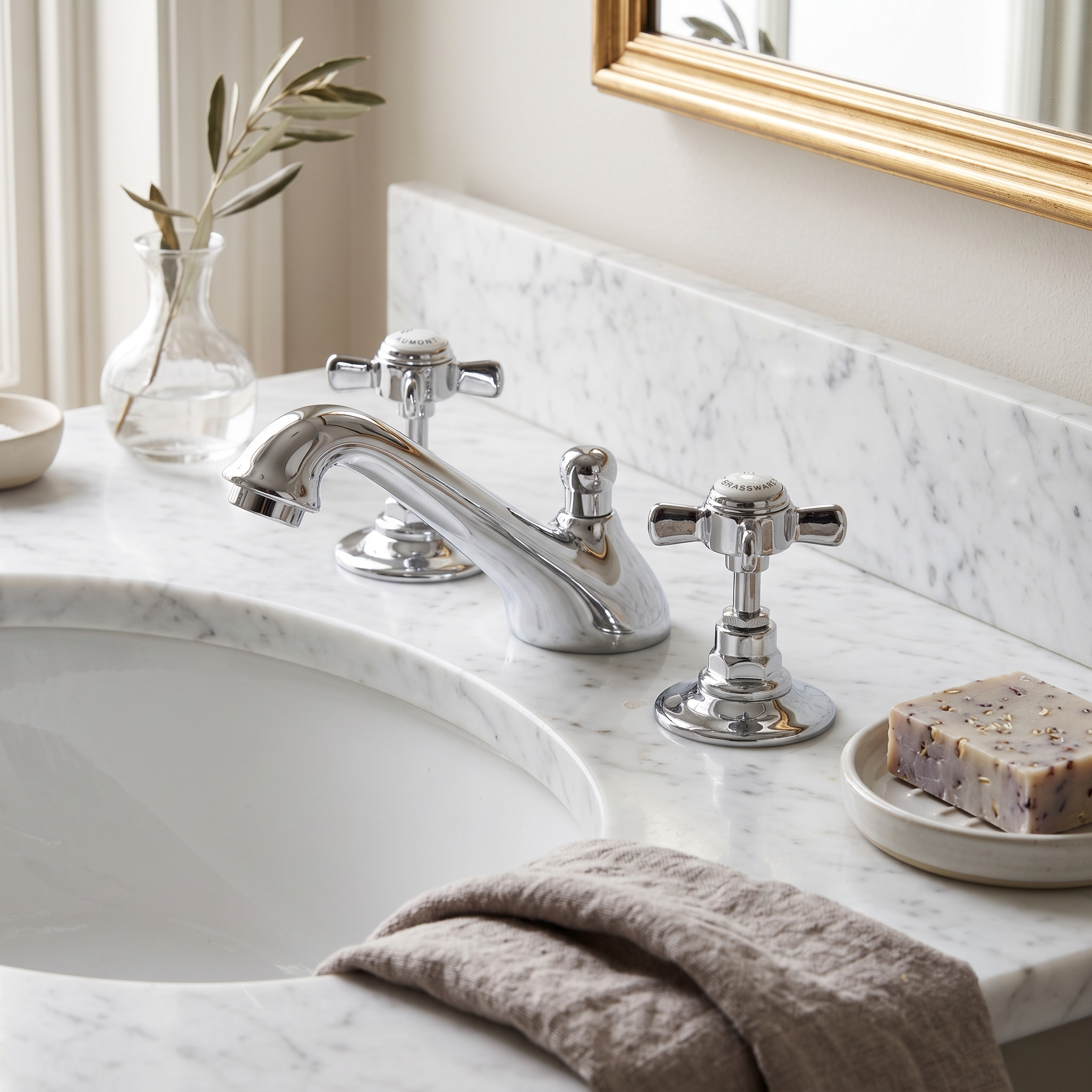 Chatsworth 3 Hole Basin Mixer Tap With Pop Up Waste - Chrome