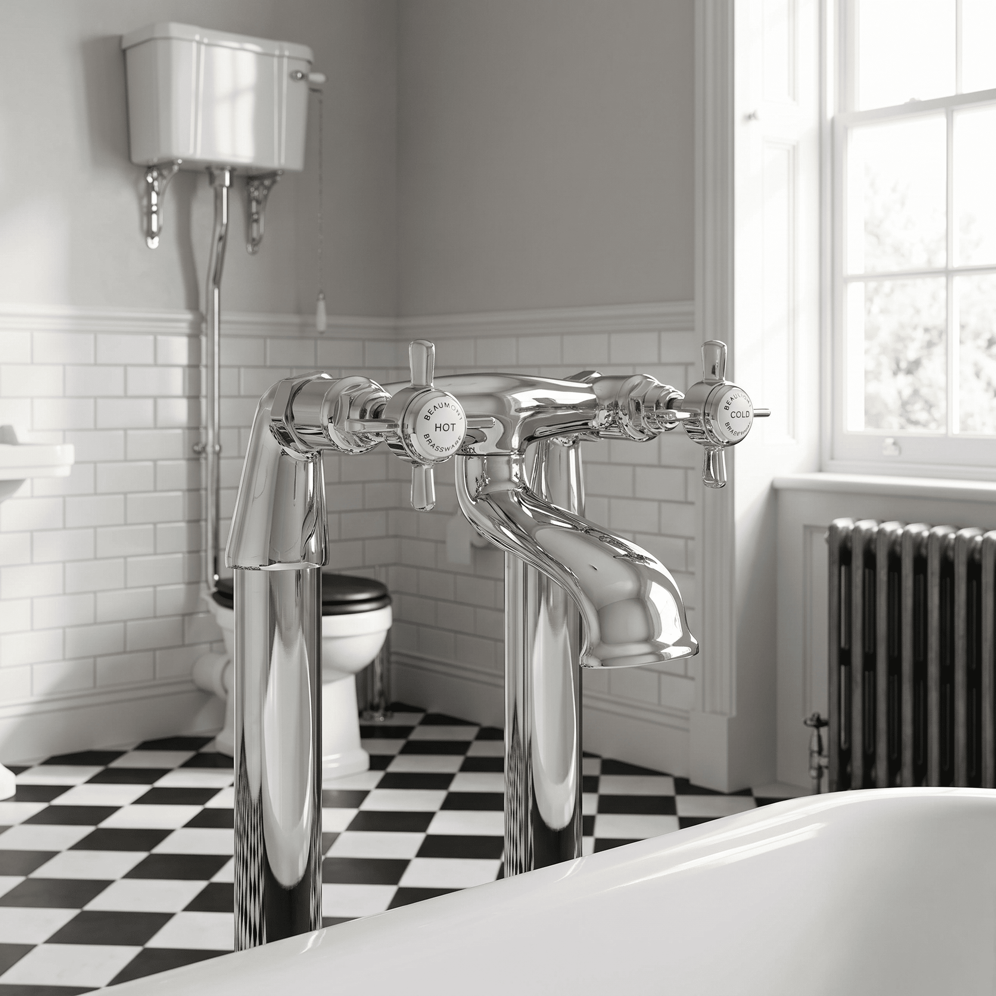 Chatsworth Deck Mounted Bath Filler Tap - Chrome