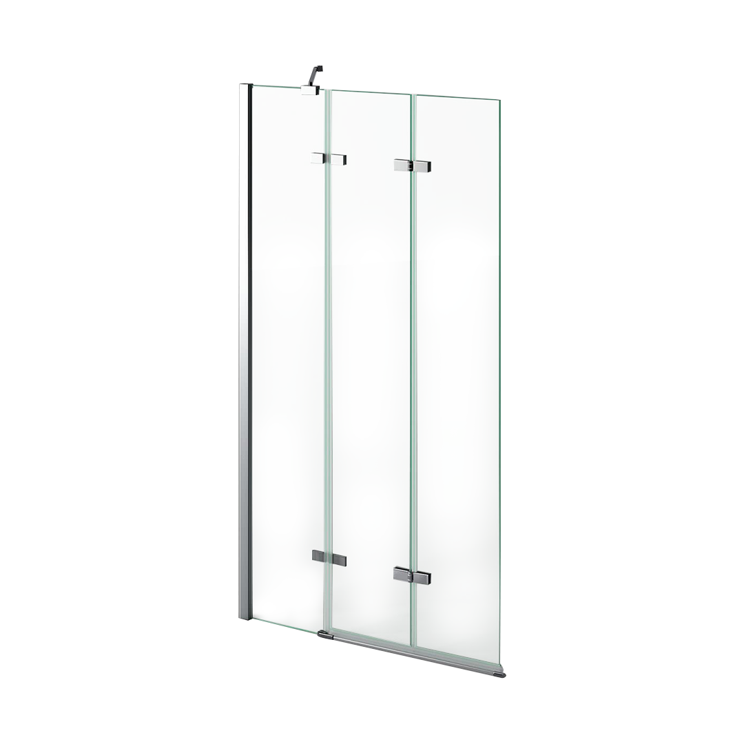 1400 x 800mm Folding Bath Shower Screen with Pivot Glass Panel - Chrome