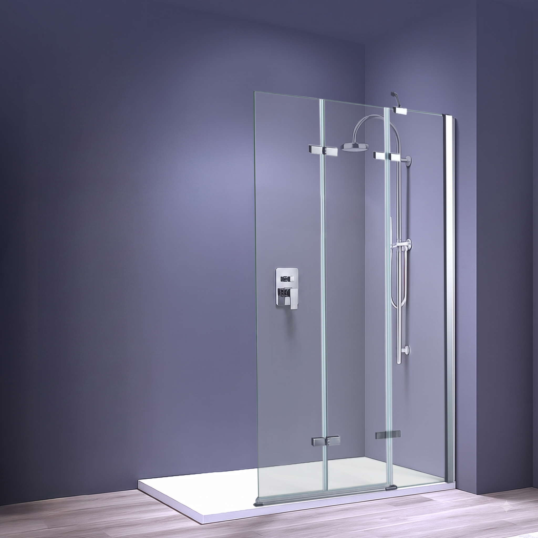 Liv Folding Pivot 6mm Glass Shower Bath Screen - 1400mm x 800mm - Chrome
