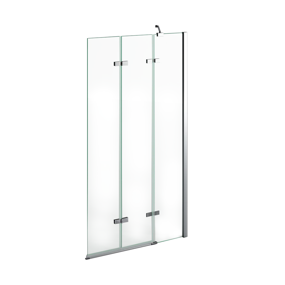 Liv Folding Pivot 6mm Glass Shower Bath Screen - 1400mm x 800mm - Chrome