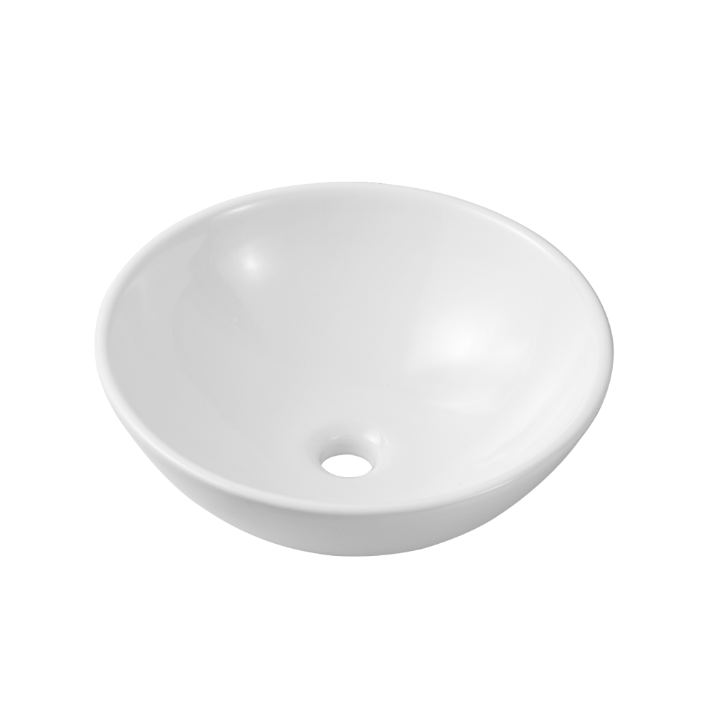 Cleo Round Cloakroom Countertop Basin - 415mm Wide - White