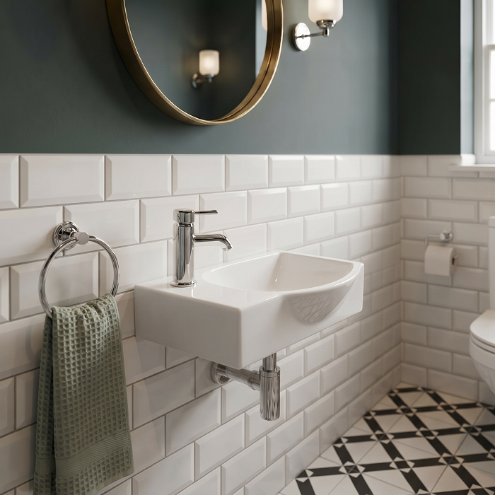 Nio Cloakroom Wall Hung Basin - 400mm Wide - 1 TH - White