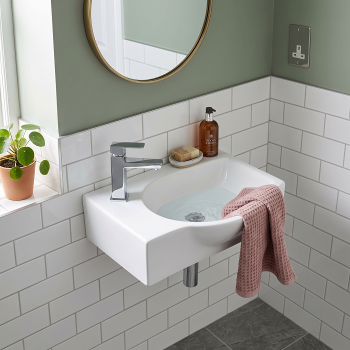 Nio Cloakroom Wall Hung Basin - 400mm Wide - 1 TH - White