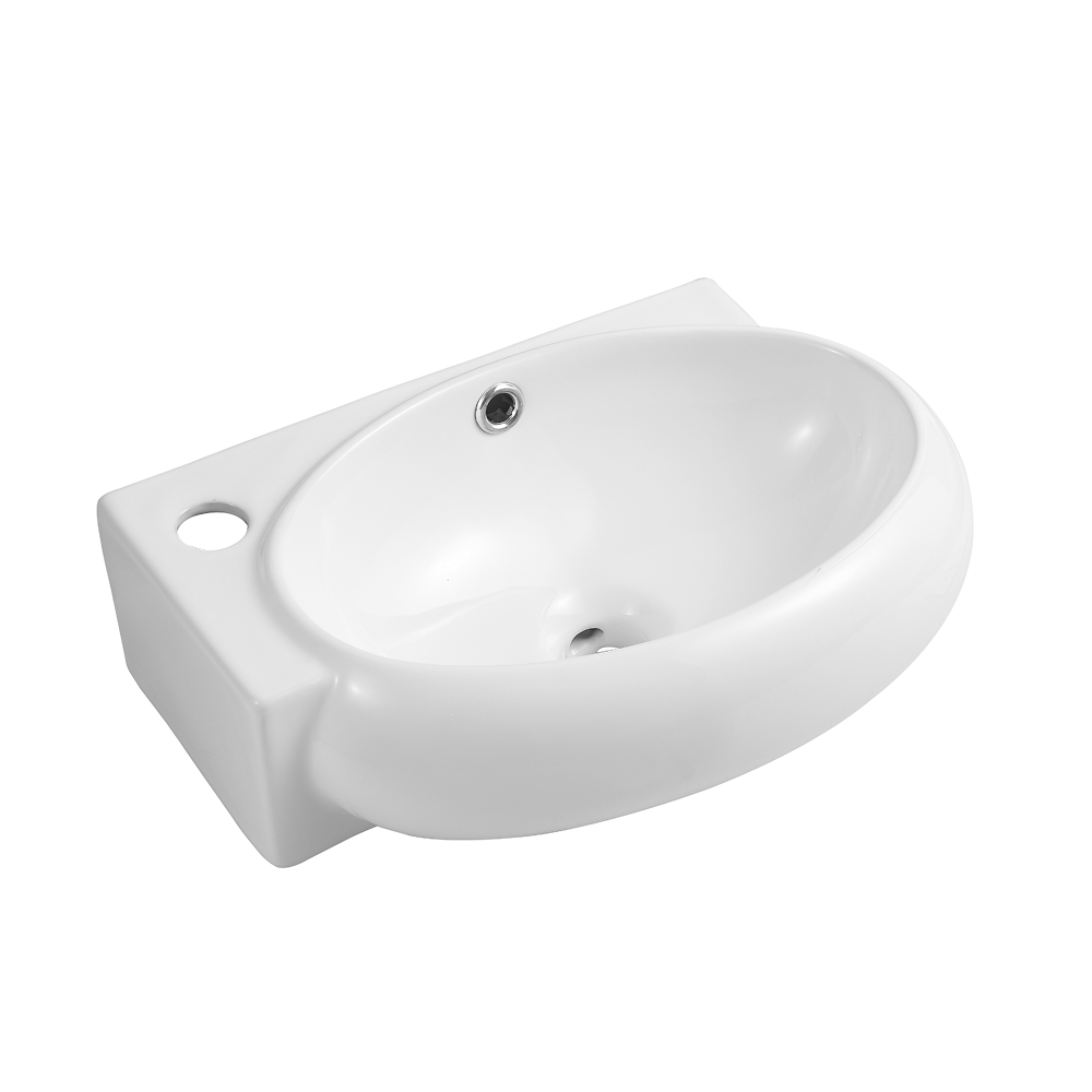 Nio Oval Wall Hung Basin - 430mm Wide - 1 TH - White