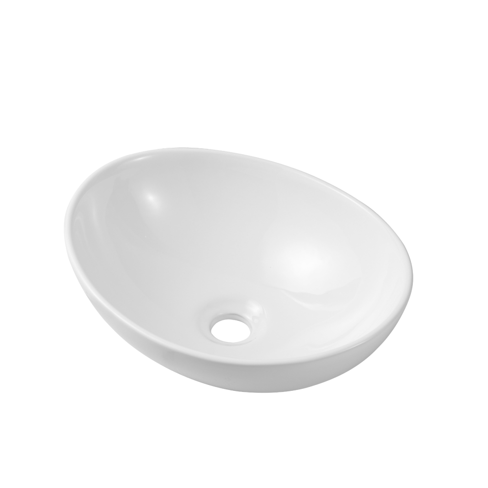 Cleo Oval Cloakroom Countertop Basin - 335mm Wide - White