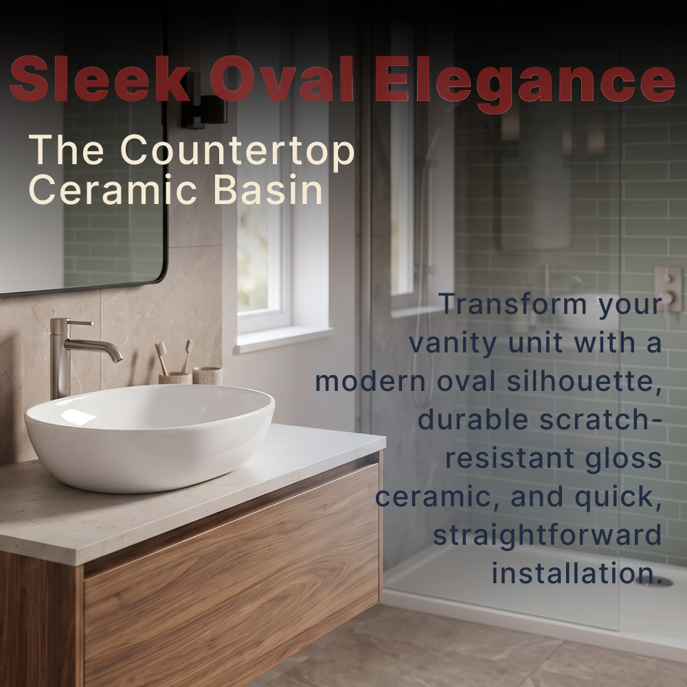 Cleo Oval Cloakroom Countertop Basin - 335mm Wide - White