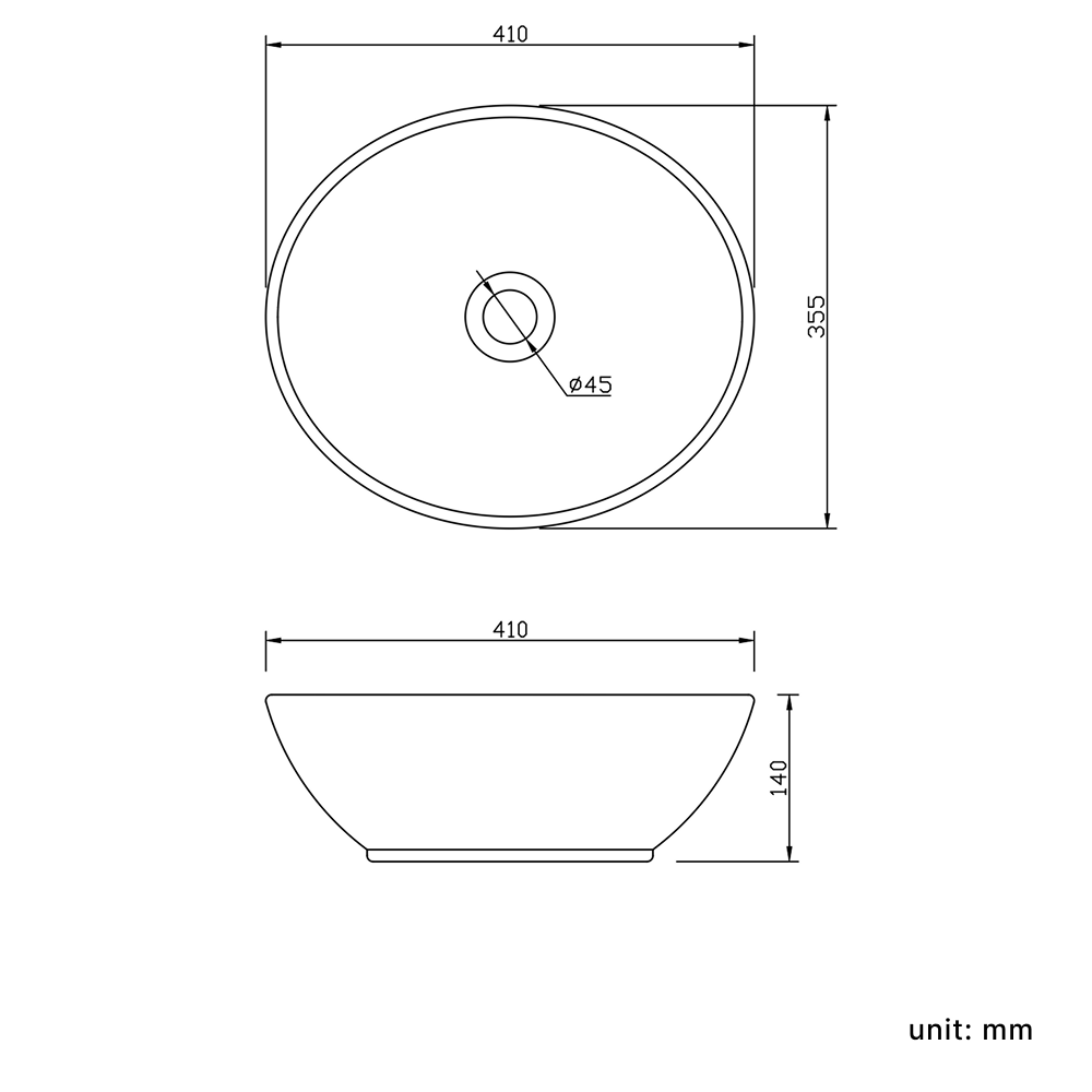 Cleo Oval Cloakroom Countertop Basin - 335mm Wide - White