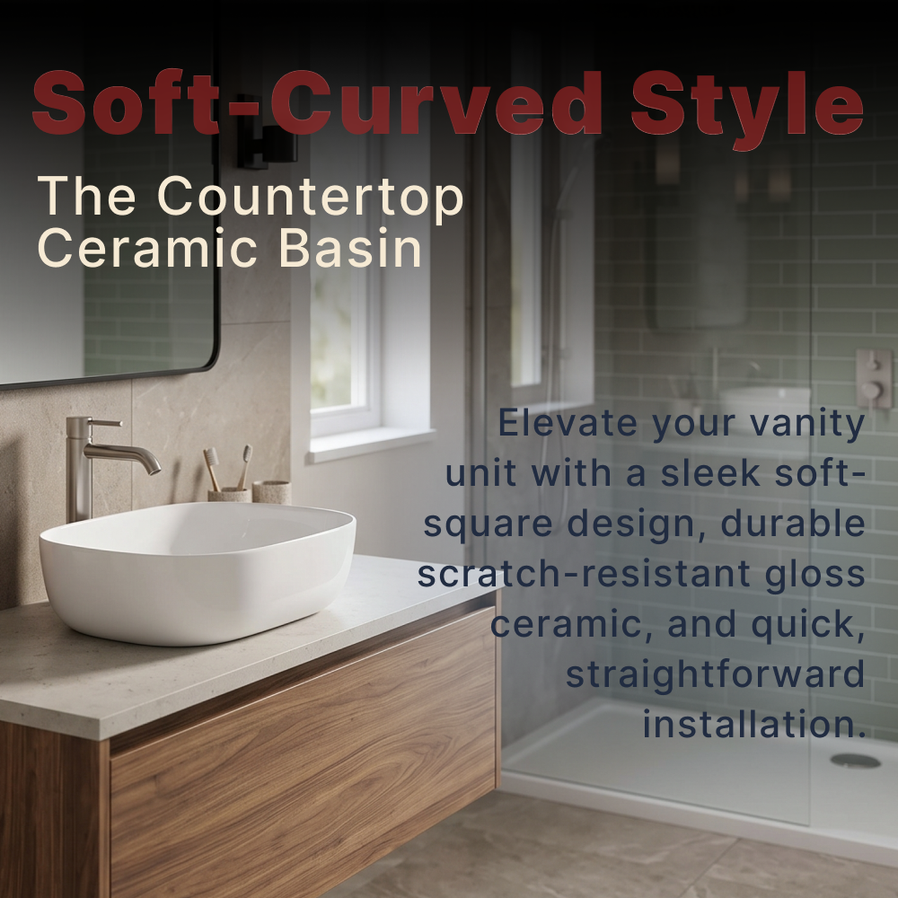 Cleo Curved Cloakroom Countertop Basin - 325mm Wide - White