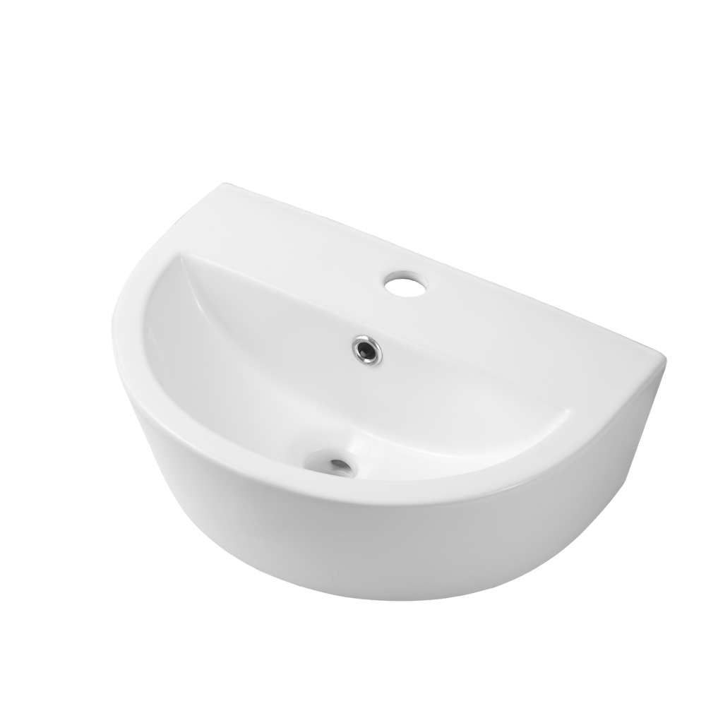 Nio Curved Wall Hung Basin - 445mm Wide - 1 TH - White