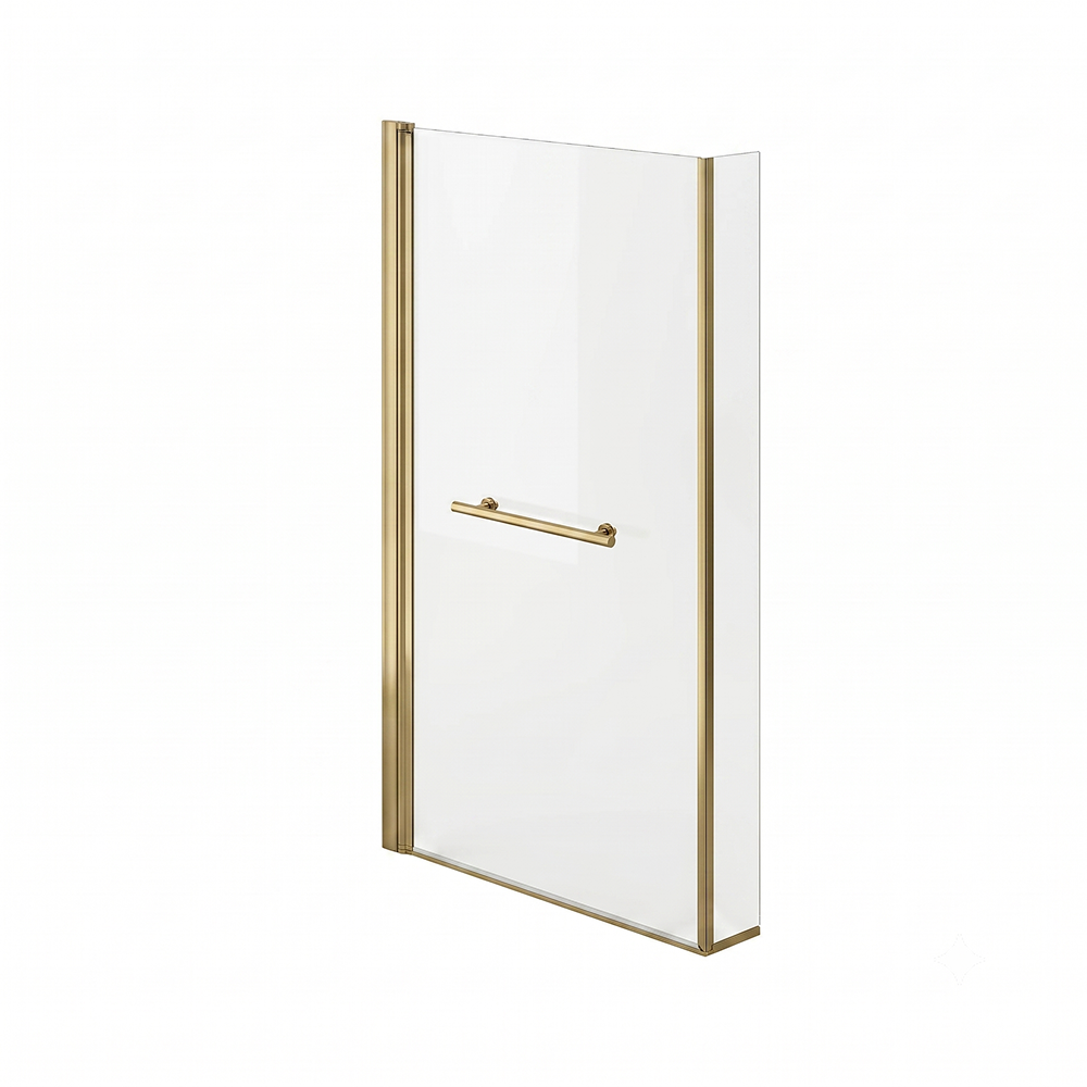 Vector 6mm Glass L Shaped Bath Screen with Towel Rail - 1400 x 805mm