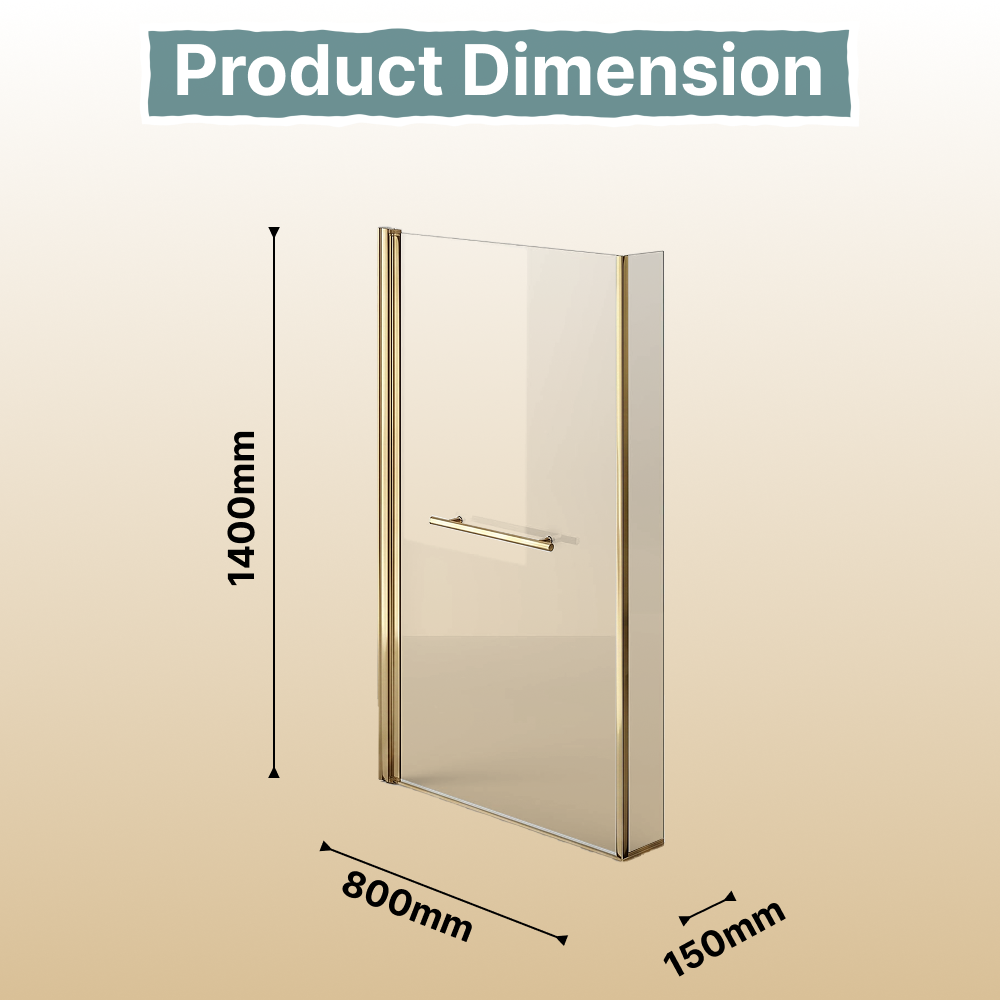 Vector 6mm Glass L Shaped Bath Screen with Towel Rail - 1400 x 805mm