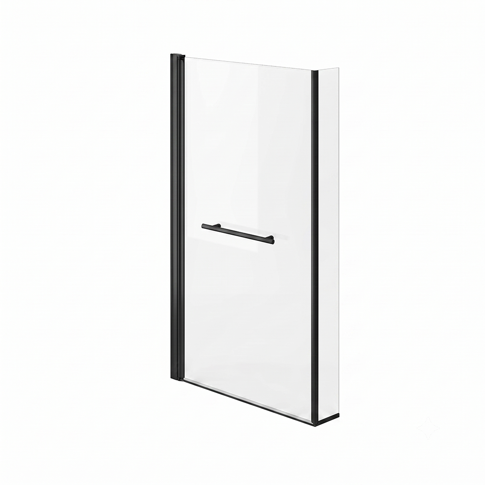 Vector 6mm Glass L Shaped Bath Screen with Towel Rail - 1400 x 805mm