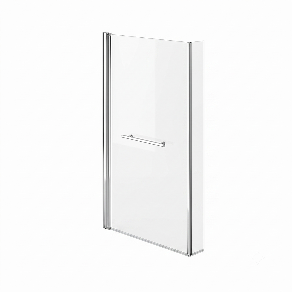 Vector 6mm Glass L Shaped Bath Screen with Towel Rail - 1400 x 805mm