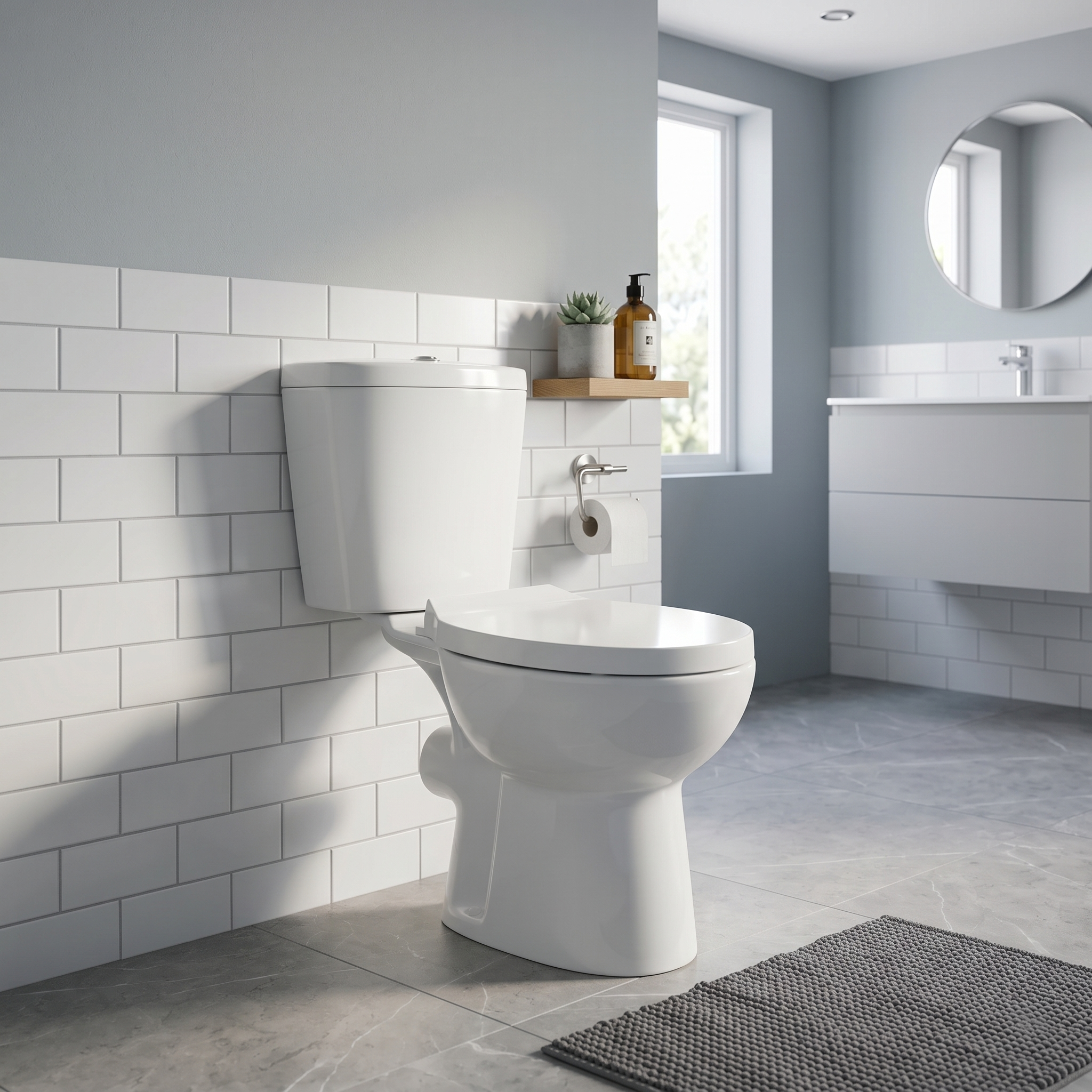 Basics Close Coupled Toilet with Soft Close Seat & Cistern - White